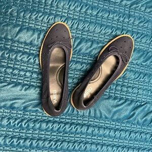 Vaneli Dark Blue Suede Flat Shoes Size-9 N Narrow